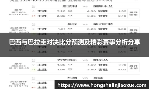 巴西与巴拉圭对决比分预测及精彩赛事分析分享